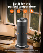 Calentador de espacio de 1500 W de 16 pulgadas con control remoto y termostato,...