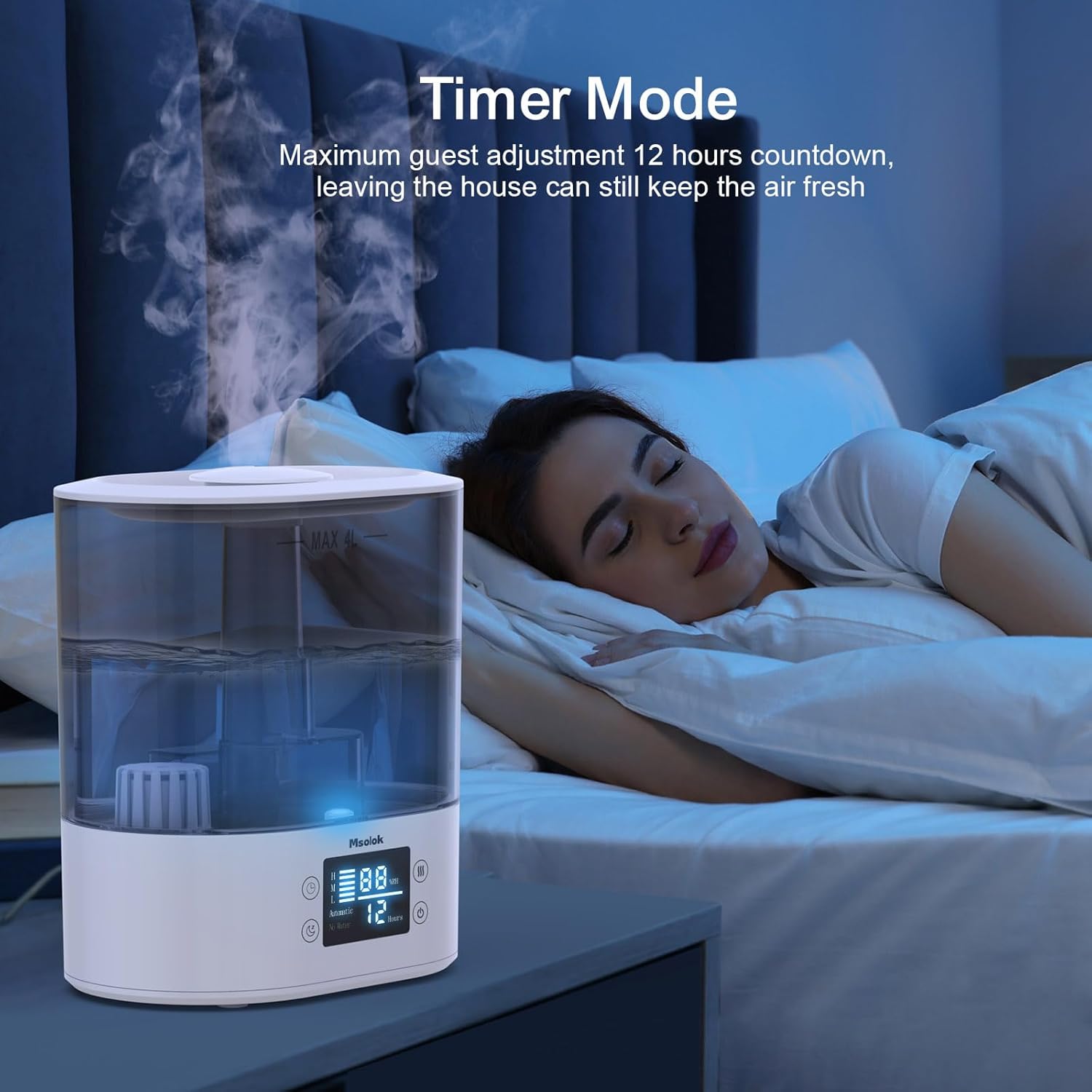 Humidificadores para dormitorio, hogar y bebé humidificadores de aire de niebla...