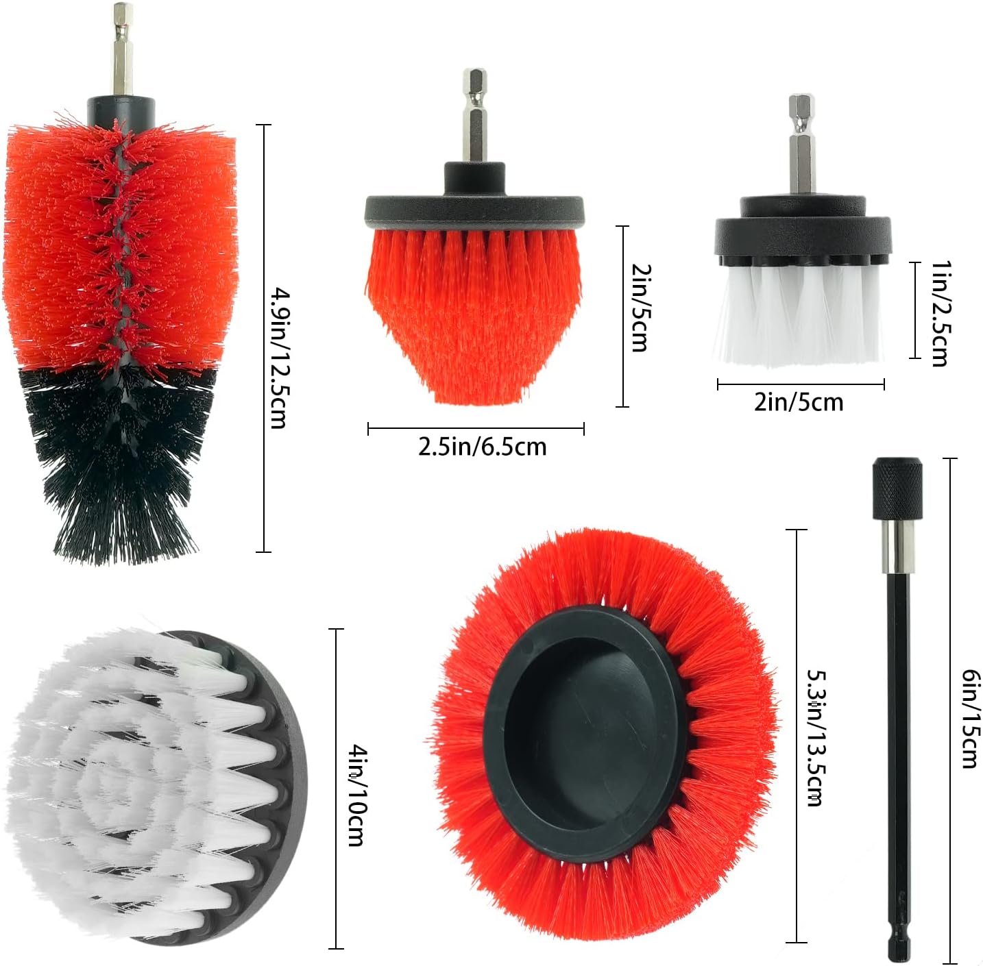 7 Pcs Drill Brush Set All Purpose Power Scrubber Cleaning Kit with Extend