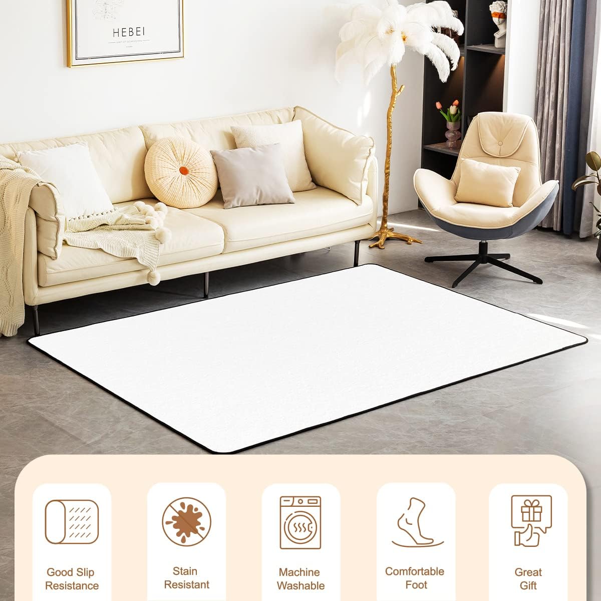 Alfombra de unicornio para niñas, de 3 x 5 pies, antideslizante, con diseño de...