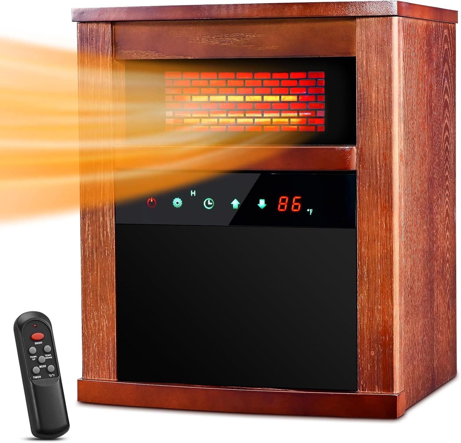 Air Choice Calentador de espacio eléctrico, calentador infrarrojo de 1500 W con...