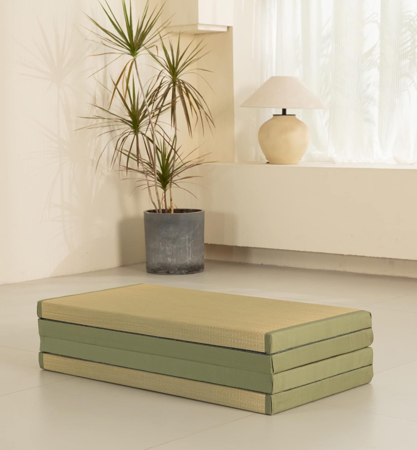 Tapete grueso de tatami individual XL, cama de tatami japonés con bolsa de
