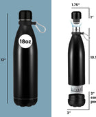 Botella de agua segura para la diversión, botella de acero inoxidable negra con...