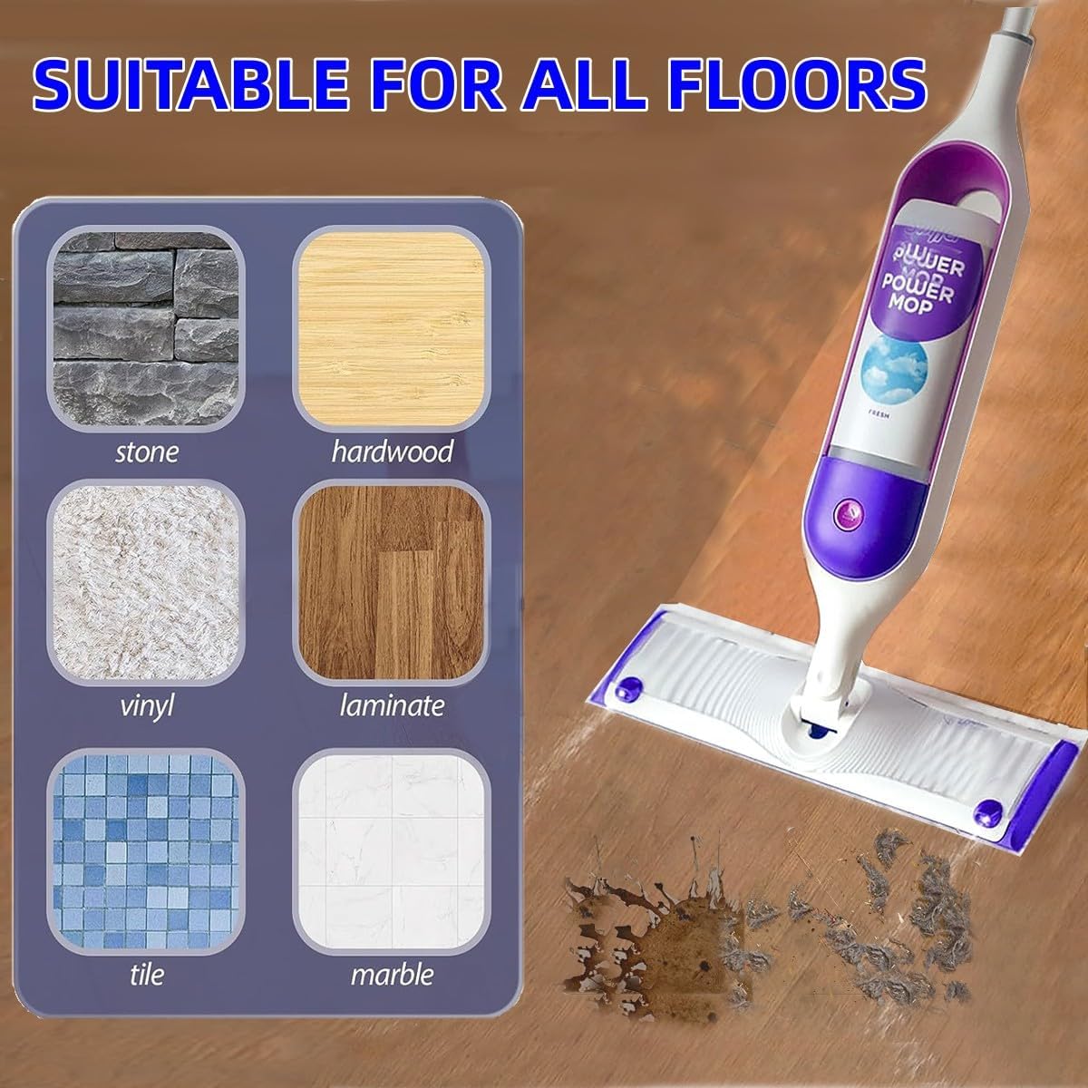 Almohadillas de repuesto mejoradas para mopa con espray para Swiffer PowerMop,...