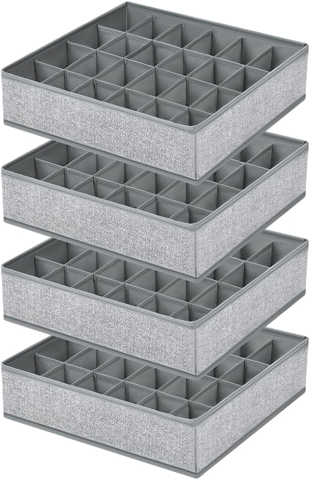 Organizador de calcetines para cajón, paquete de 4, organizador de cajones de...