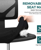 DUMOS Sillas de escritorio sin brazos con ruedas, bonita silla de oficina en