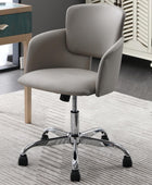 Silla de oficina en casa con ruedas, altura ajustable, de piel sintética,...