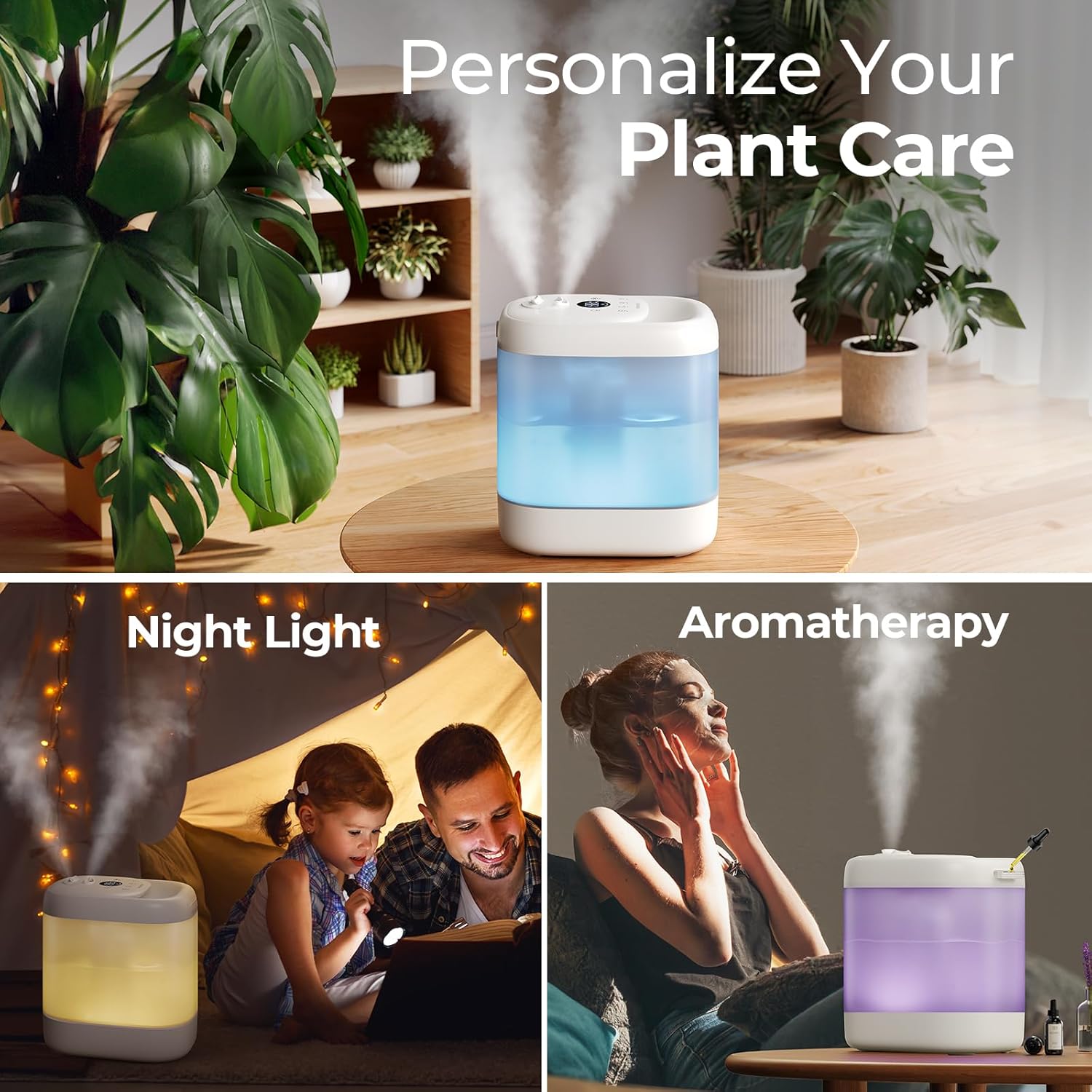 Homvana Humidificadores para dormitorio, 5 L, súper fácil de limpiar, llenado...