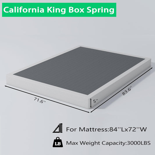 Base de cama California King de 5 pulgadas, base de colchón con marco de metal