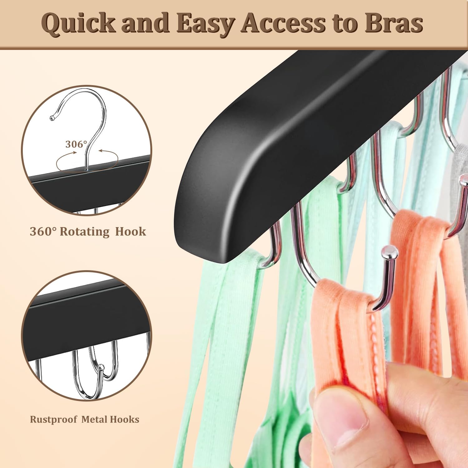 Percha sin mangas mejorada, perchas para sujetadores, de madera resistente,...