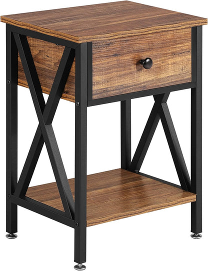 Mesita de noche, moderna mesita de noche, mesita de noche con cajón y estante