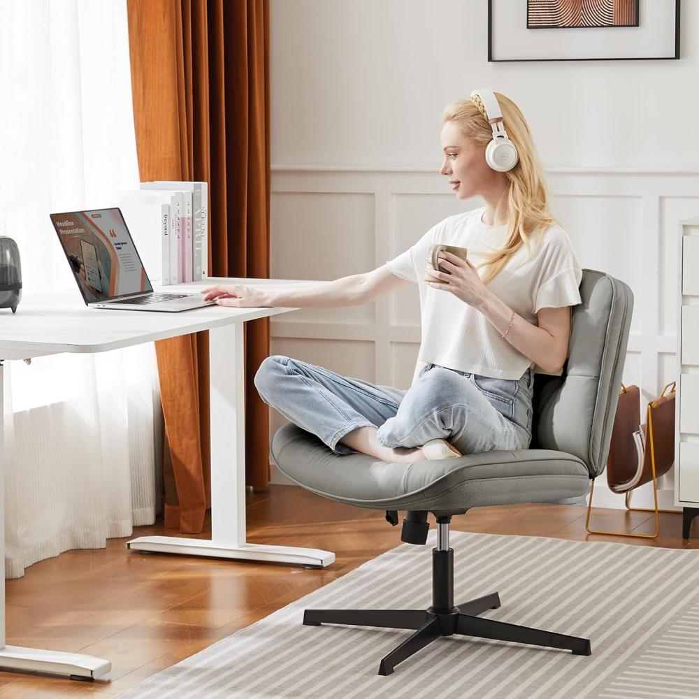 Silla Para Oficina Con Patas Cruzadas, OLIXIS, Gris