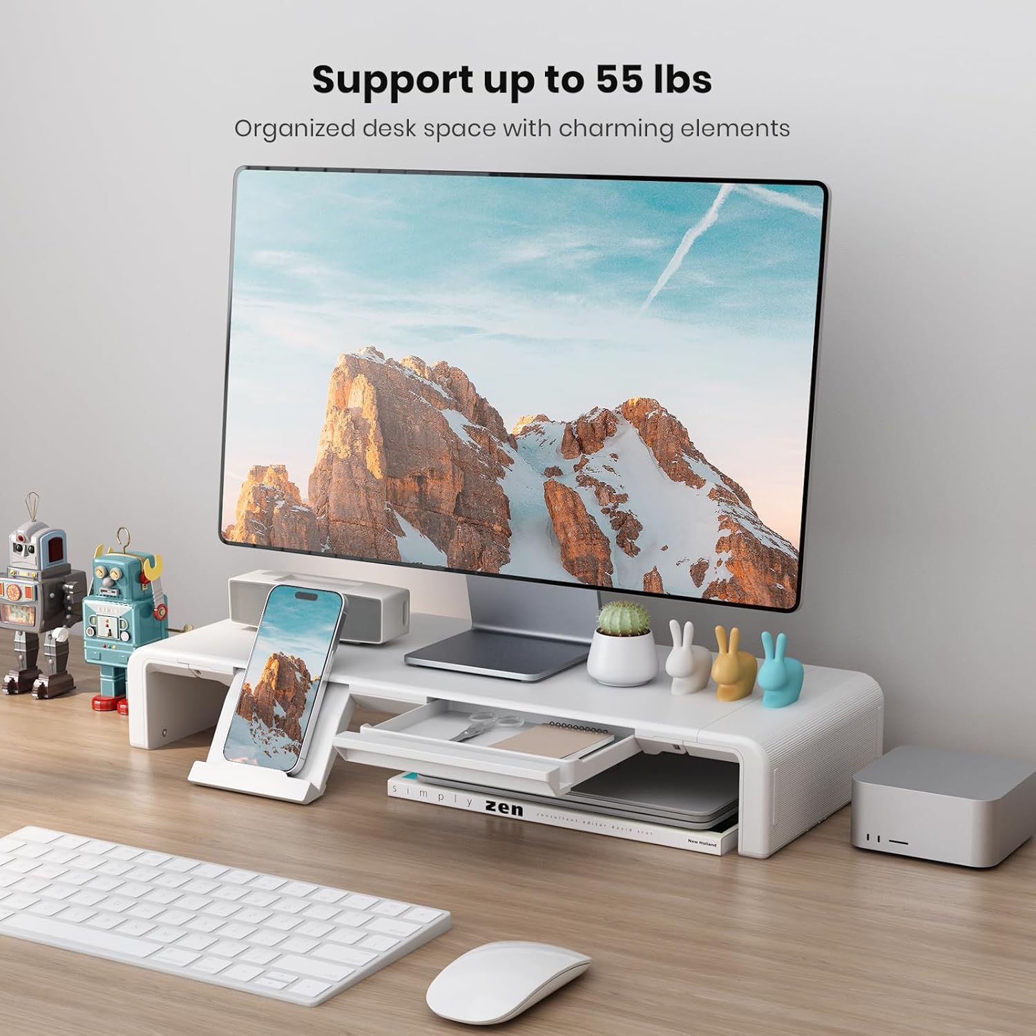 Klearlook Soporte elevador para monitor de computadora plegable con claridad...