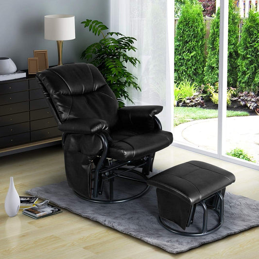 AODAILIHB Juego de sillas mecedoras con silla giratoria otomana de 360,...