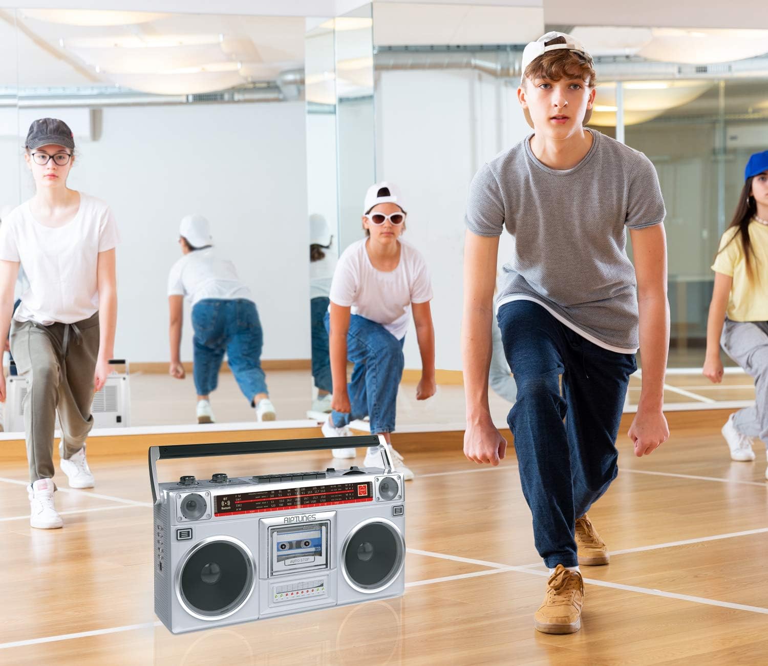 Riptunes Boombox - Grabador de cassette de radio, radio AMFM -SW1SW2,...
