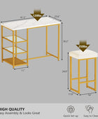 Lamerge Juego de mesa de cocina para 2, isla de cocina con mesa de bar con