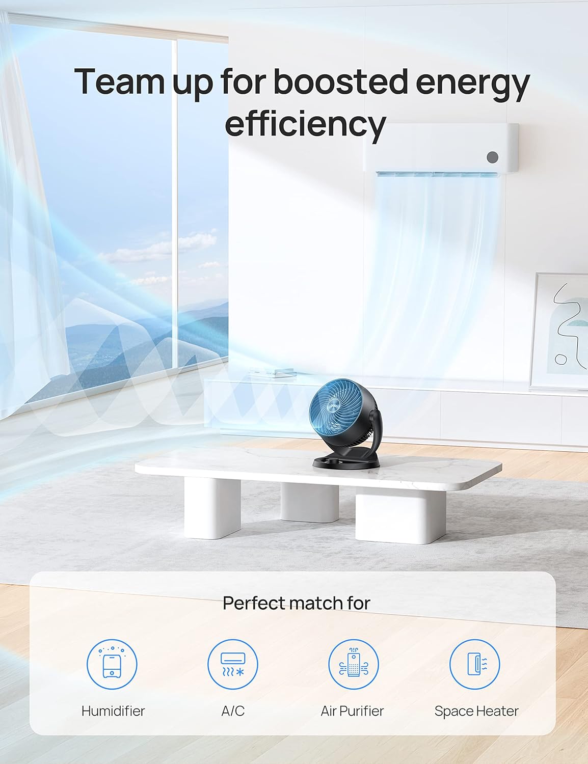 Dreo Ventilador para dormitorio, 12 pulgadas, potente flujo de aire de 70 pies,...