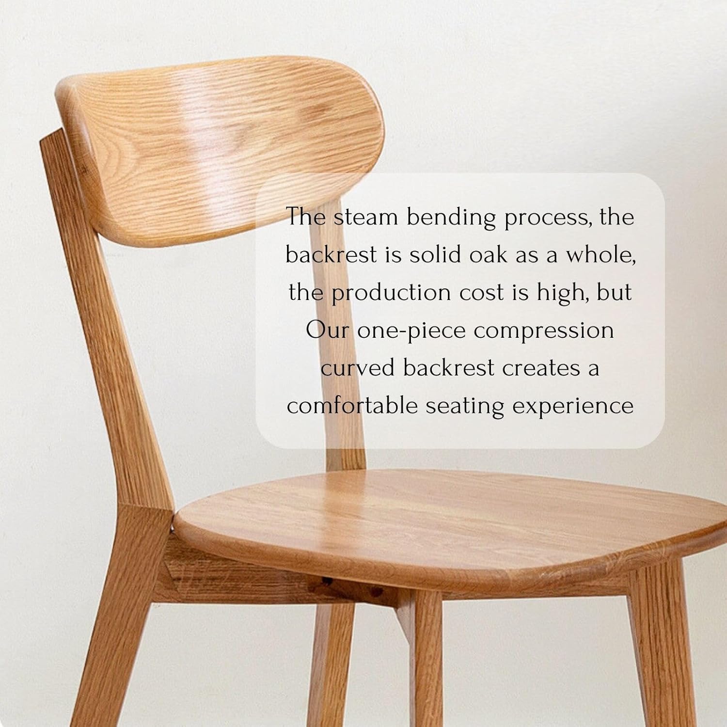 Sillas de comedor 100% de madera de roble macizo, juego de 1 sillas de cocina,