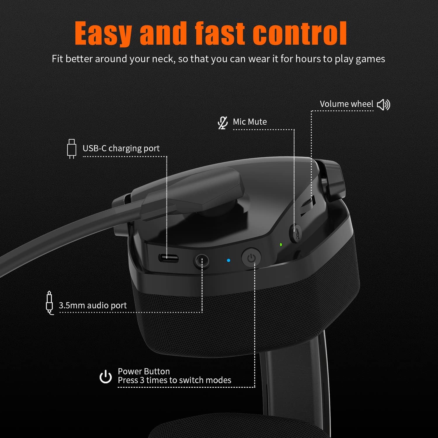 NUBWO G06 - Audífonos inalámbricos para videojuegos con micrófono para PS5,...