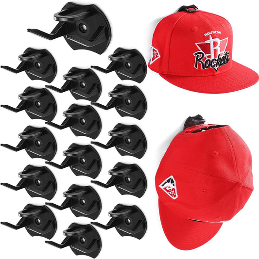 Perchero adhesivo para gorras de béisbol de pared, paquete de 16 ganchos para