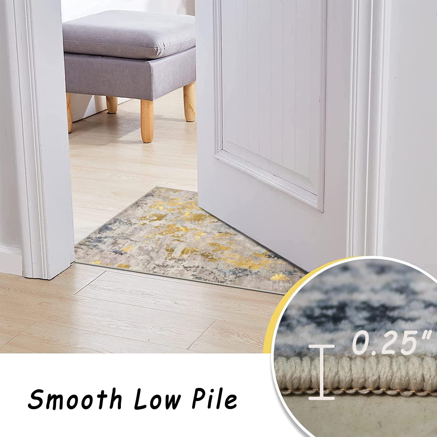 vivorug Alfombra lavable ultra suave de 8 x 10 pulgadas, antideslizante,...