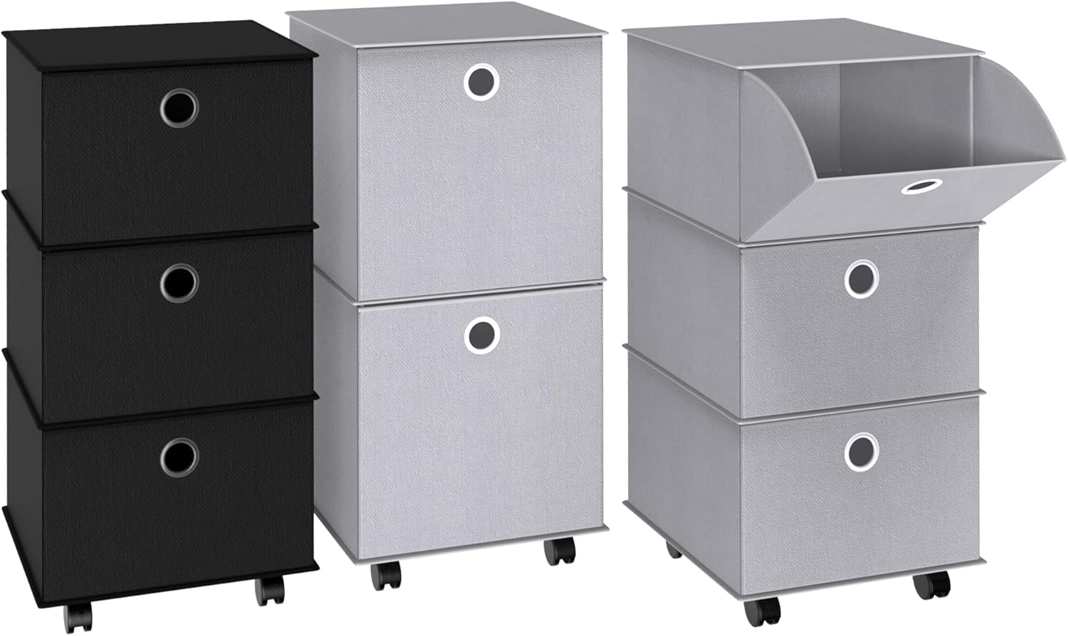 YOHOM Organizador de cajones con ruedas, portátil, organizador plegable para...