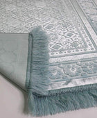 Modefa Alfombra de oración de terciopelo con cuentas de oración Ramadán Eid...