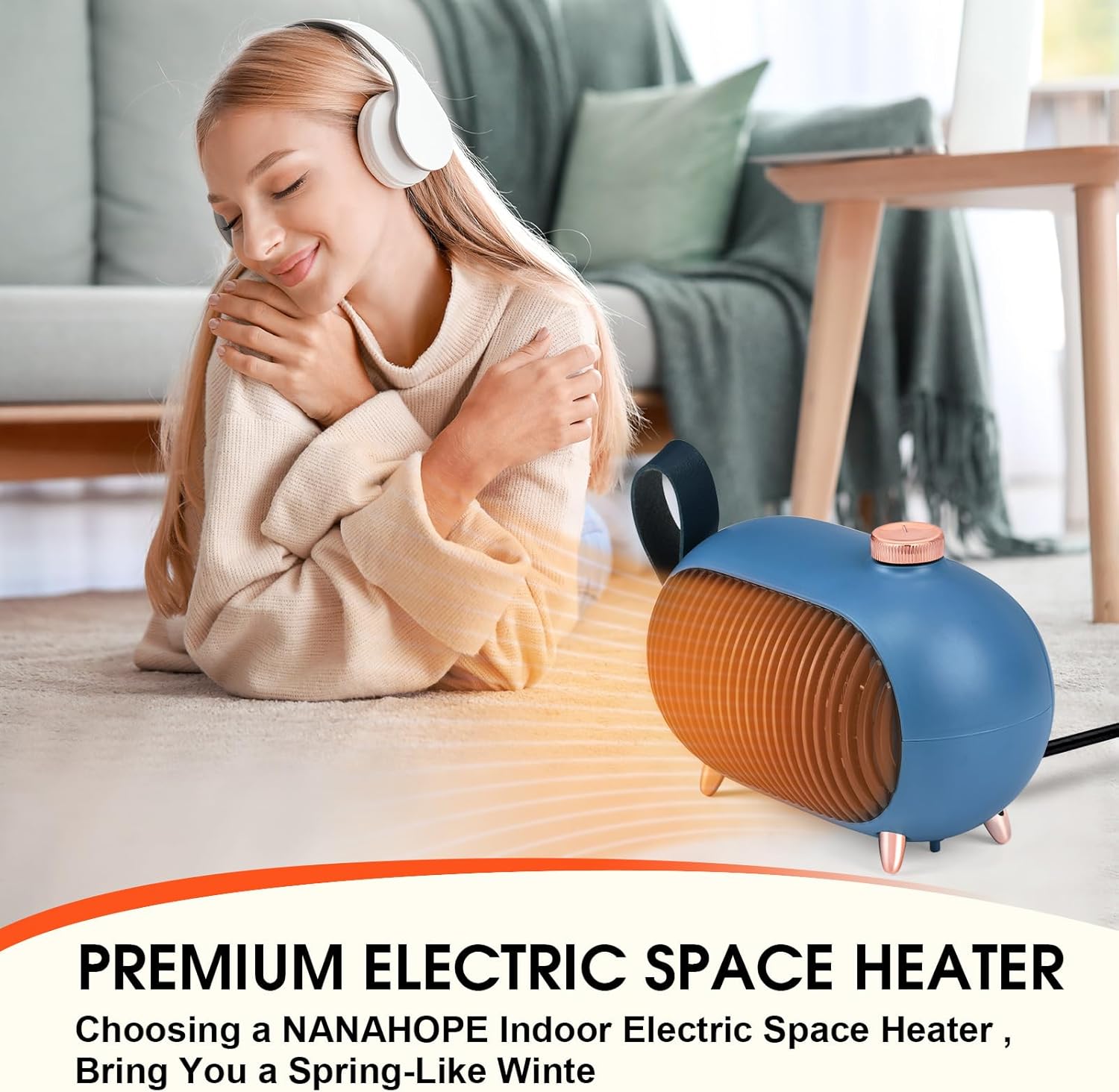 Calentador de espacio, calentador de habitación PTC de 1000 W, calentamiento