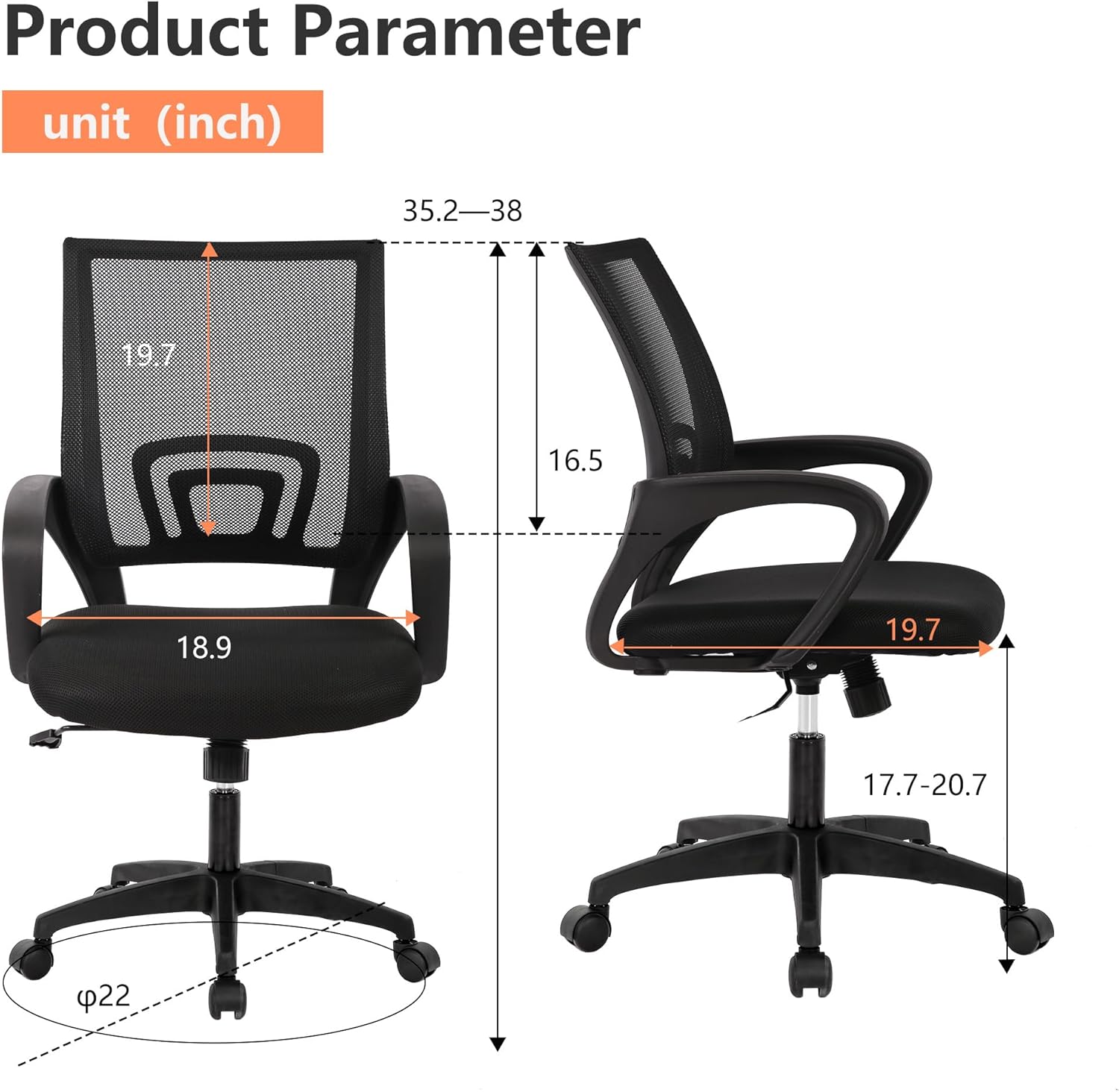 PayLessHere Silla de oficina en casa, silla de computadora, silla ergonómica...