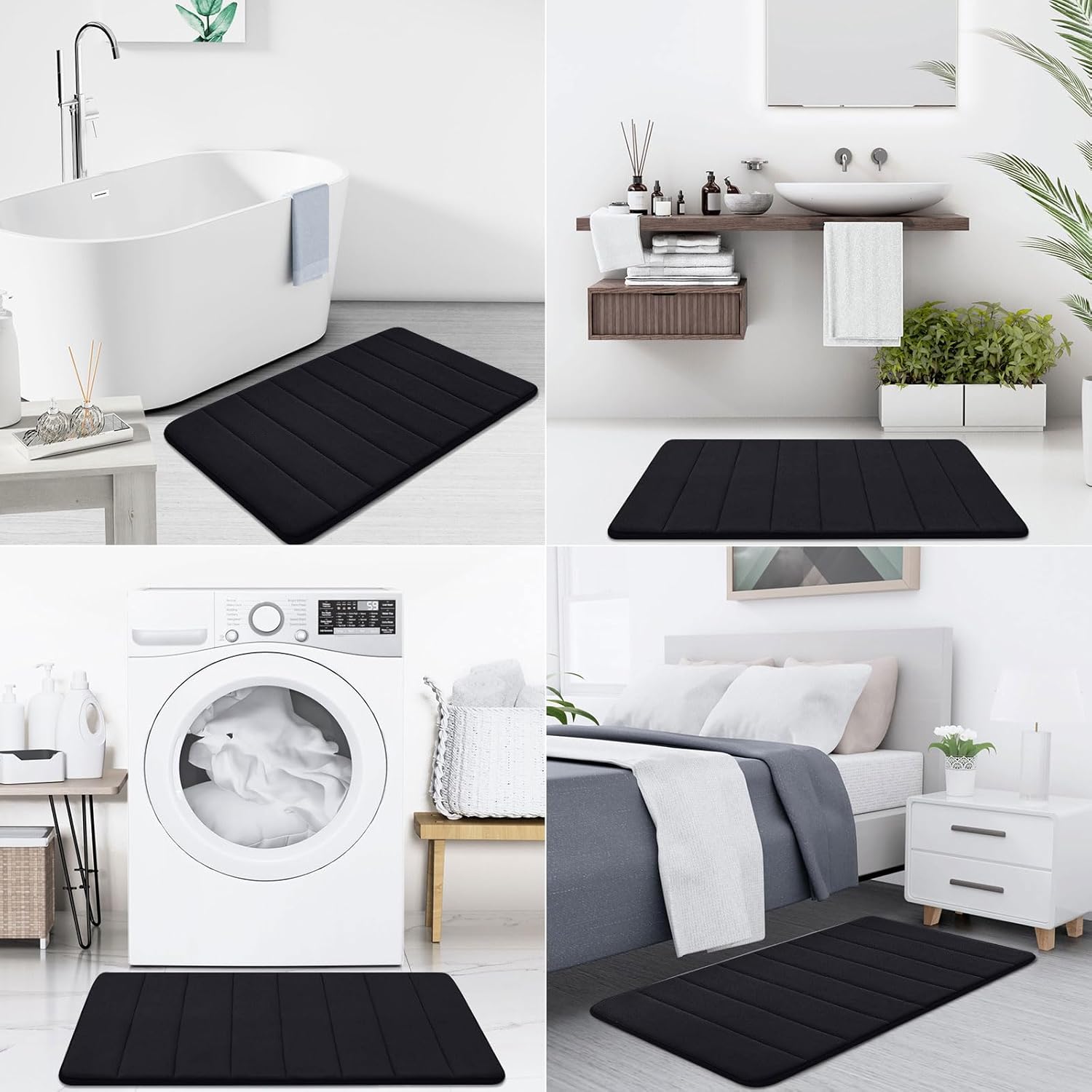 Tapetes de baño de espuma viscoelástica suaves, antideslizantes y absorbentes,...