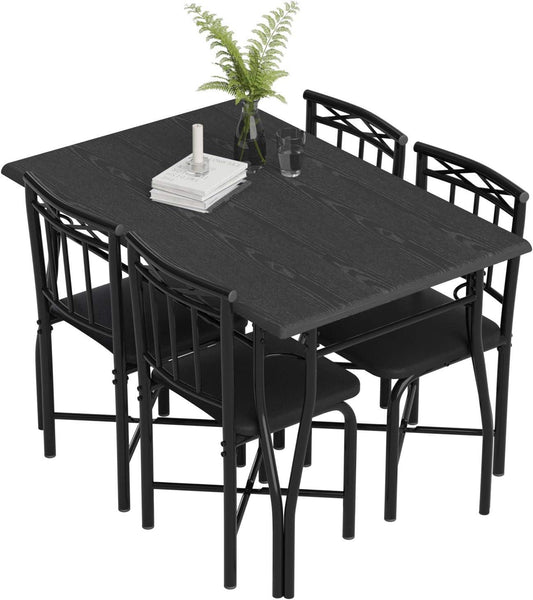 EdMaxwell Juego de mesa de comedor de 5 piezas para comedor, mesa de cocina y