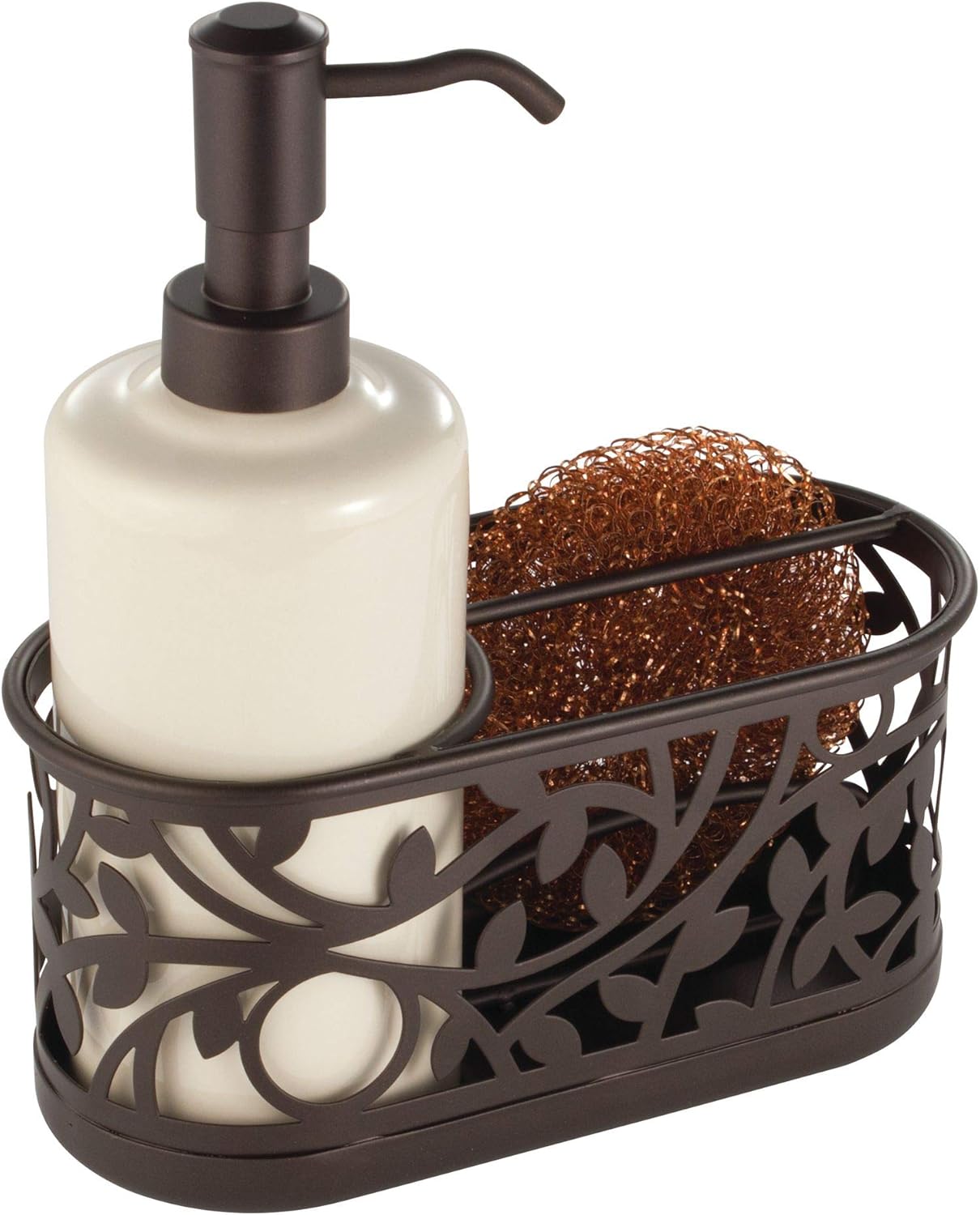 iDesign - Juego de dispensador de jabón de baño de cerámica con bomba de jabón...