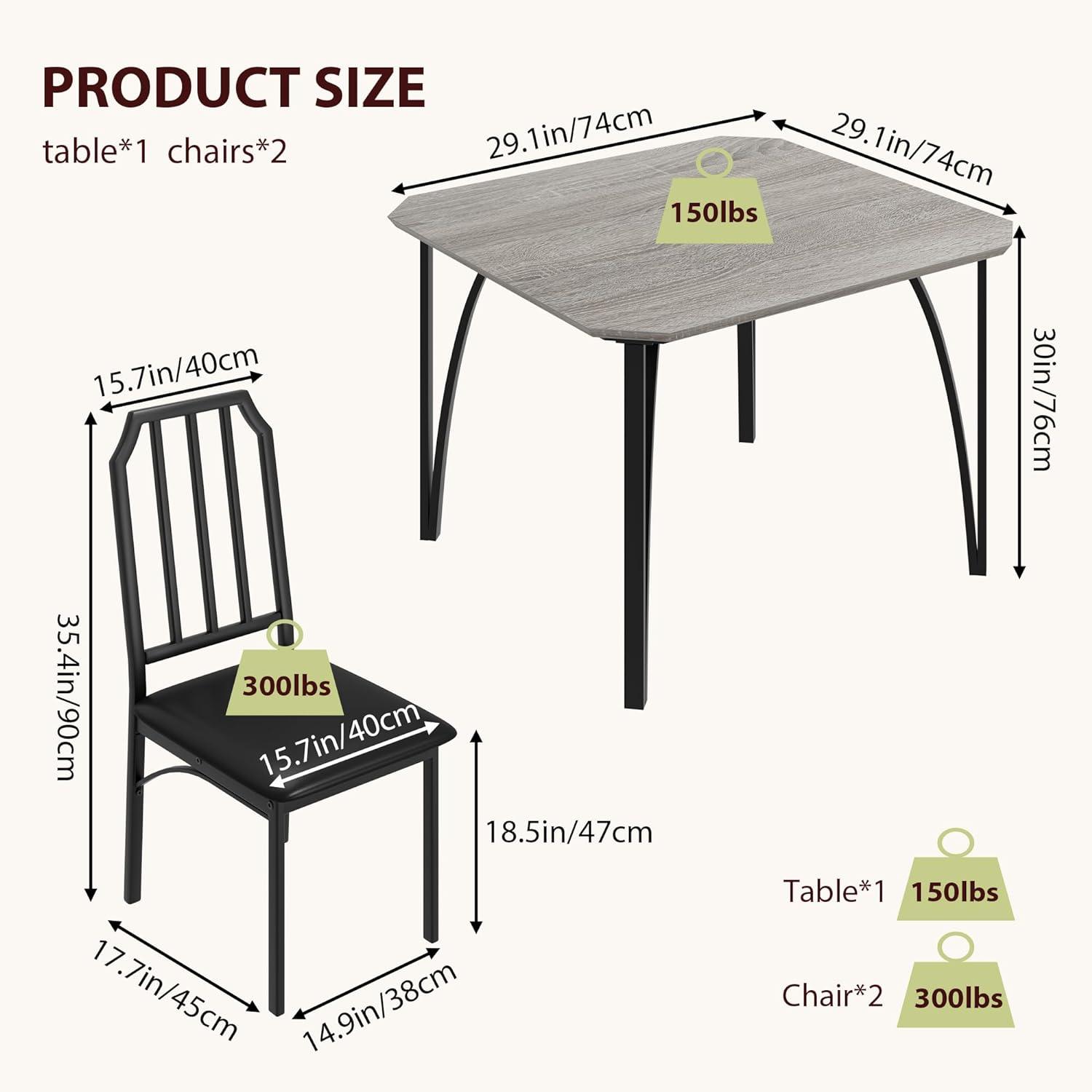 IDEALHOUSE Juego de 2 sillas de mesa de comedor para 2, juego de 2 sillas de