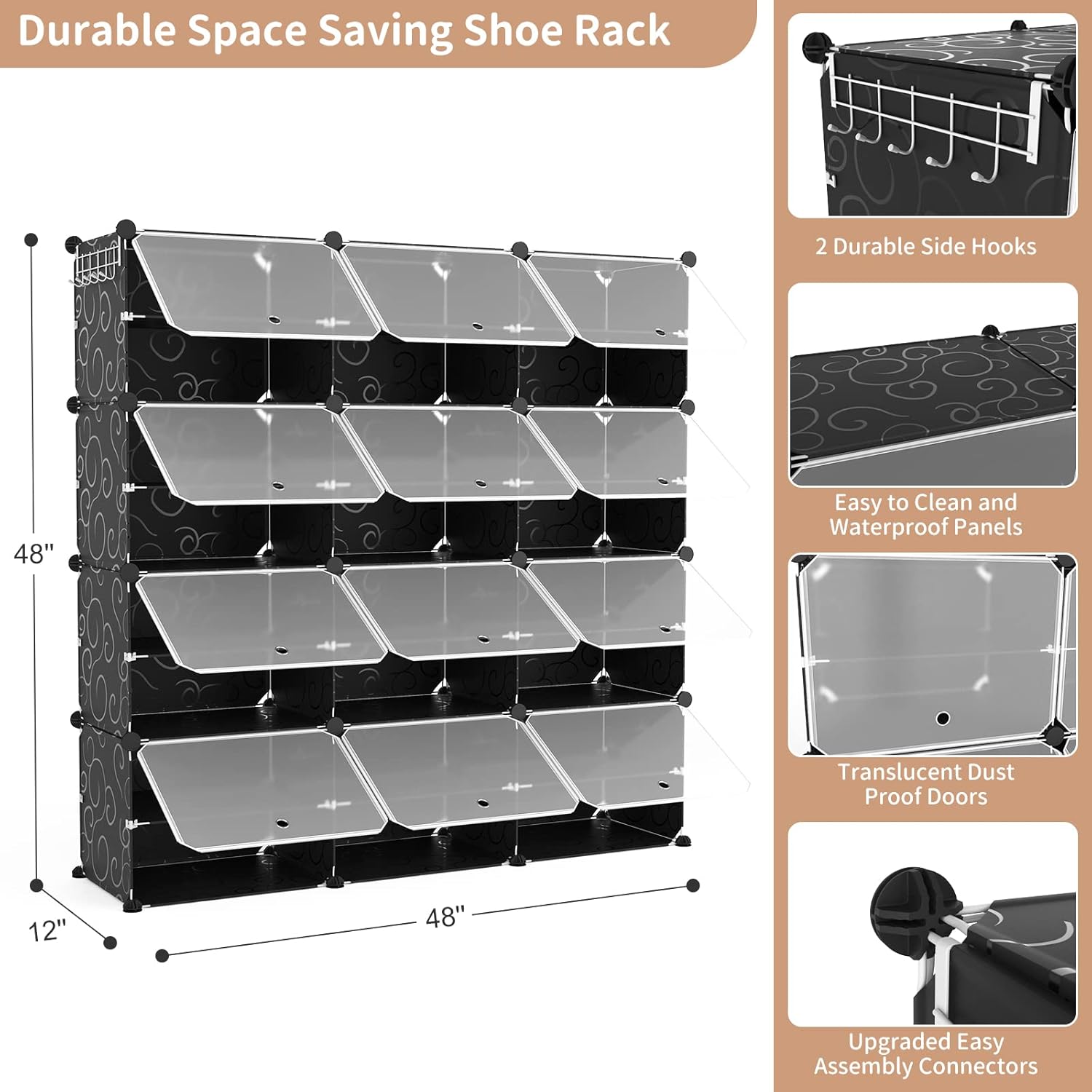 ROJASOP Organizador portátil de zapatos de 8 niveles, organizador de zapatos de...