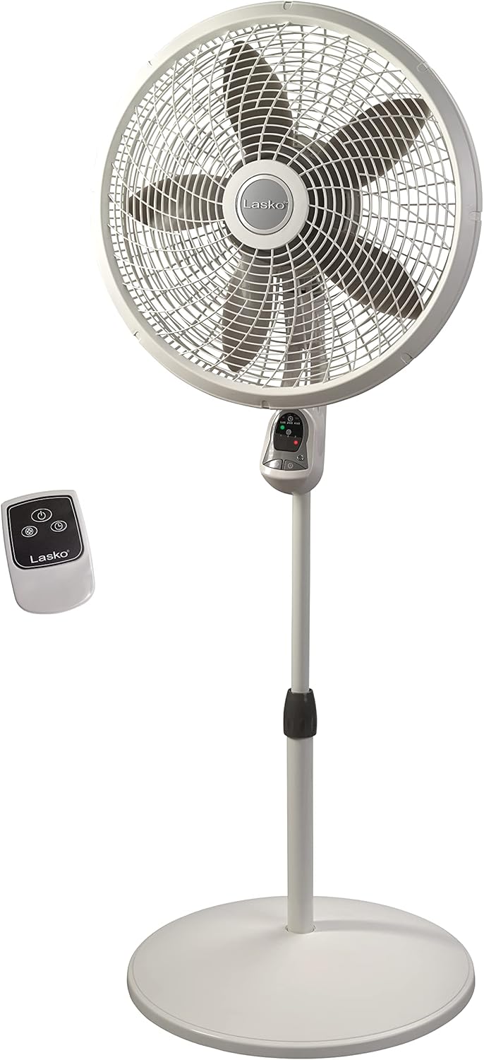 Lasko Cyclone Ventilador de pedestal, altura ajustable, 1885, blanco, 1885,...