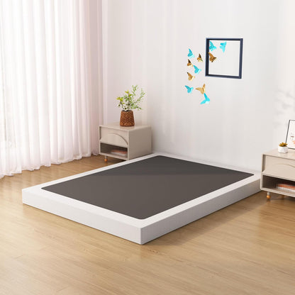 Base de cama California King de 7 pulgadas, base de colchón de metal de perfil