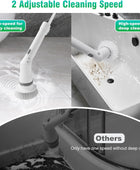 Electric Spin Scrubber, Cordless Cleaning Brush with 2 Speeds & 6 Replaceable