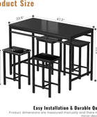 Juego de mesa de comedor de 5 piezas, mesa de cocina moderna y sillas para 4,