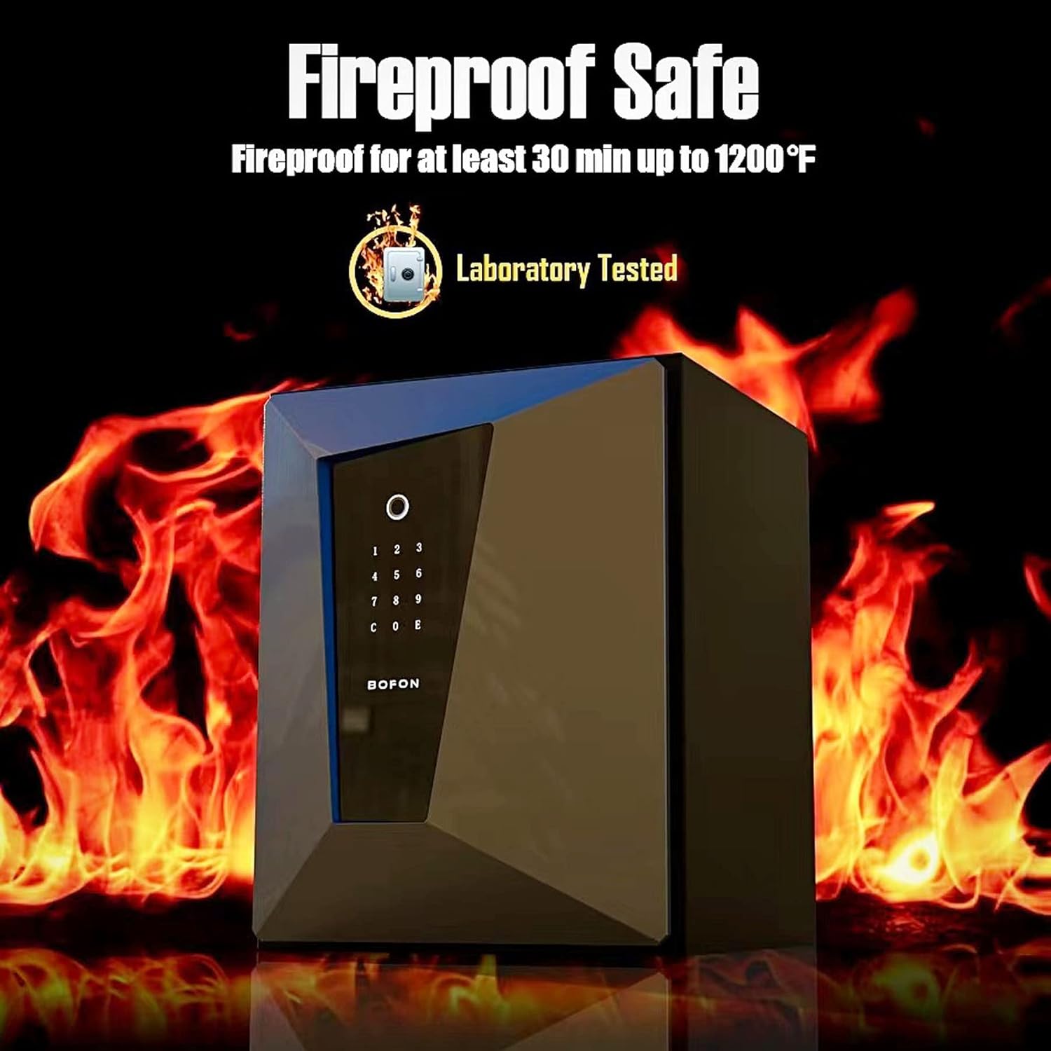 Caja de seguridad biométrica ignífuga, cajas fuertes contra incendios con...