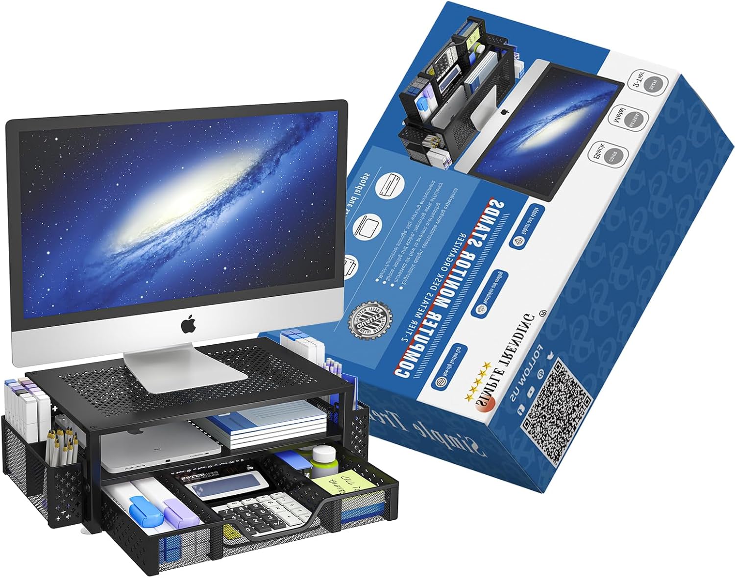 Simple Trending Soporte de monitor de metal de 2 niveles para monitor y...