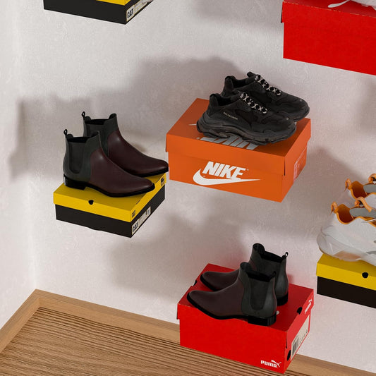 Estantes flotantes para zapatos de pared, paquete de 6 estantes para tenis,