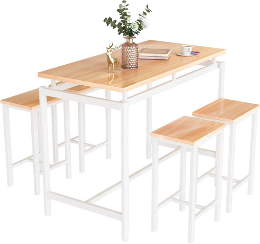 Recaceik Juego de mesa de comedor de 5 piezas, mesa de cocina moderna y sillas