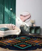 Alfombra bohemia redonda de 6 pies, lavable para interiores y exteriores, para...