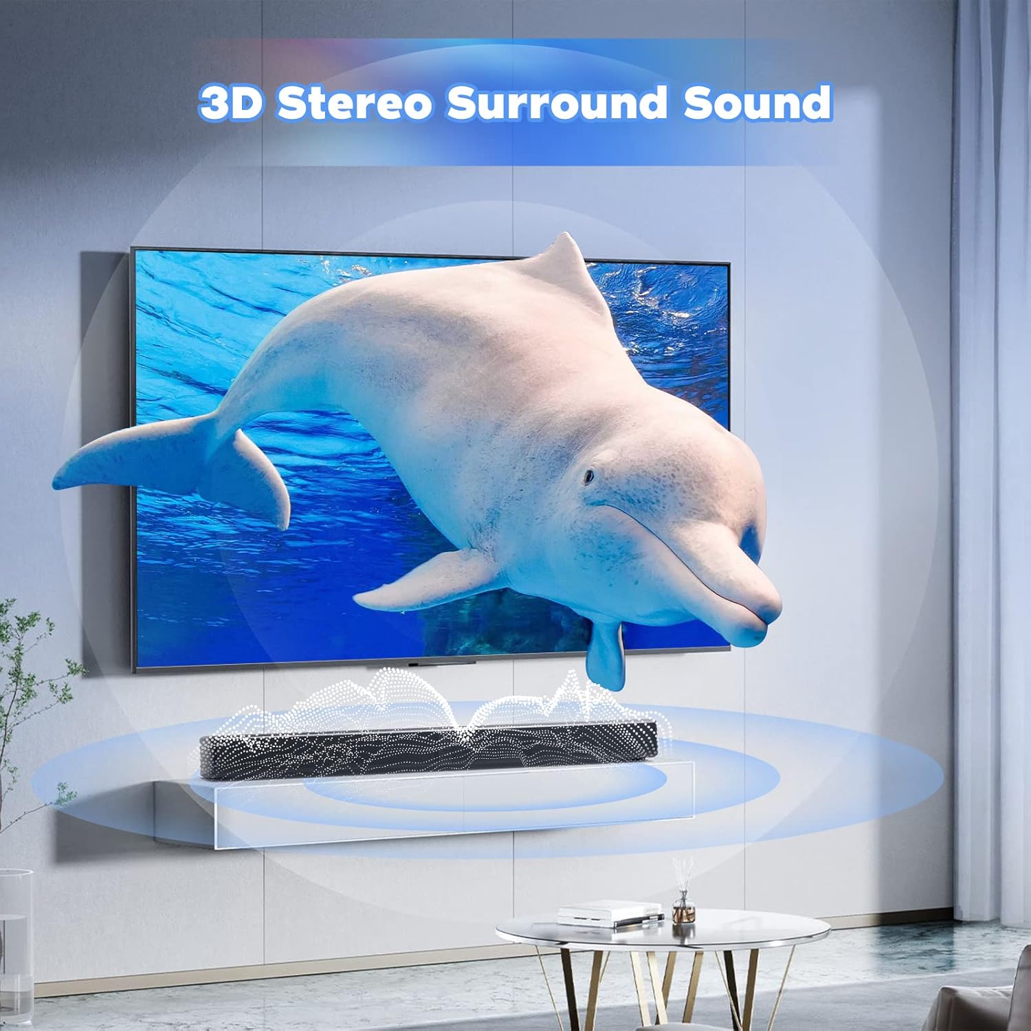 Barra de sonido, altavoces de graves para Smart TV con subwoofer dual sistema...