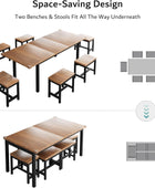 iPormis Juego de mesa de comedor de 7 piezas con 6 taburetes, juego de mesa de