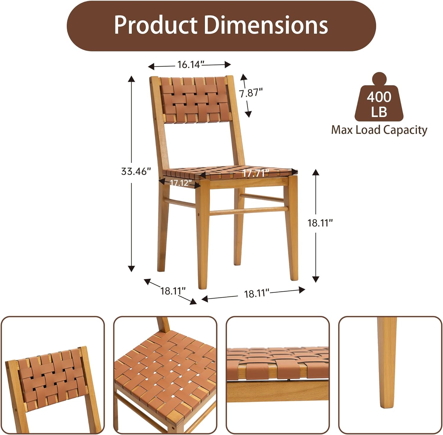 Juego de 2 sillas de comedor, sillas de comedor modernas de mediados de siglo,