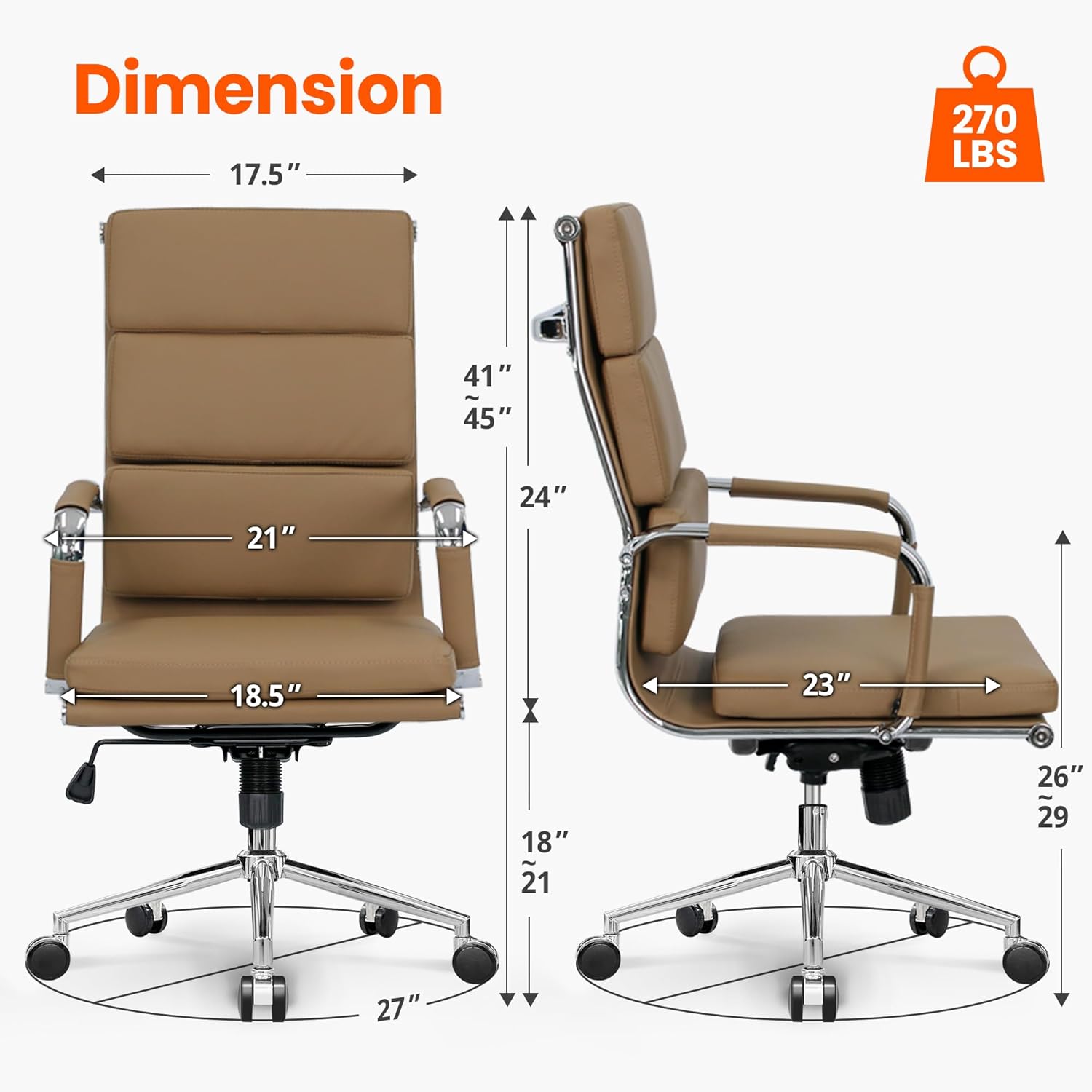 NEO CHAIR Escritorio de oficina ergonómico ejecutivo de cuero con respaldo alto...