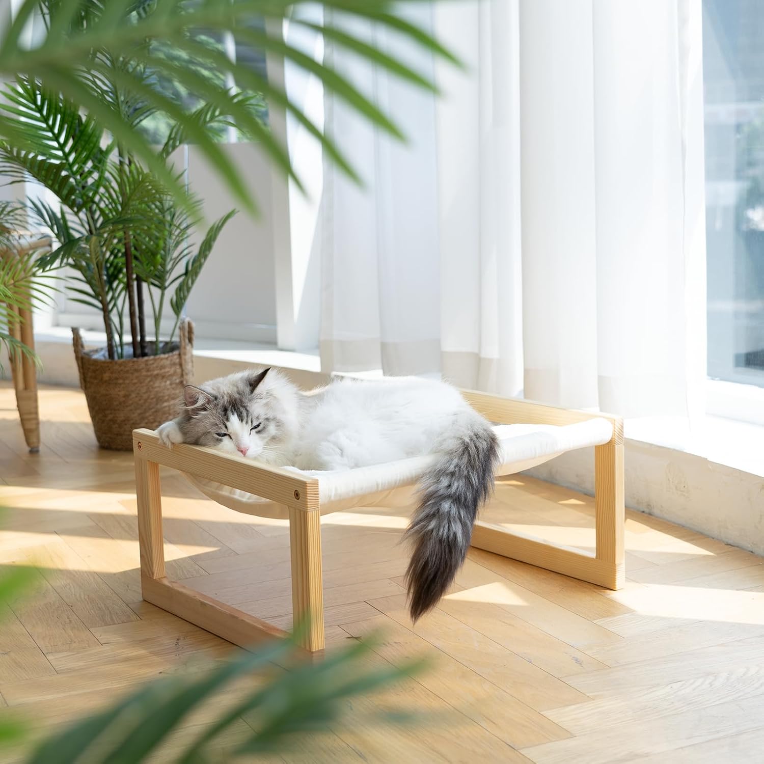 FUKUMARU Cama para gatos, camas de terciopelo de felpa para gatos de interior,...