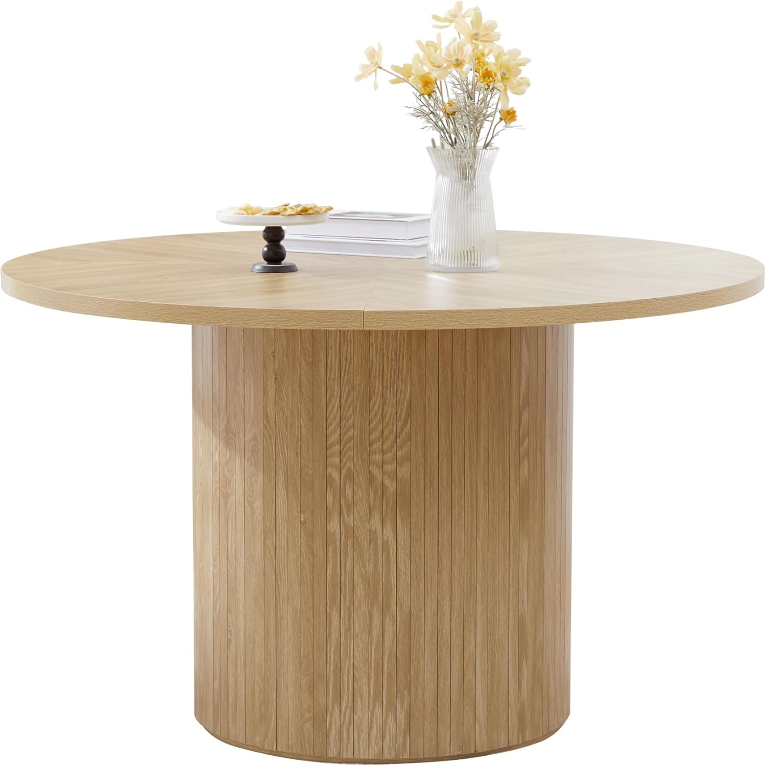Mesa de comedor redonda para 4, moderna mesa de cocina de granja, mesas de...