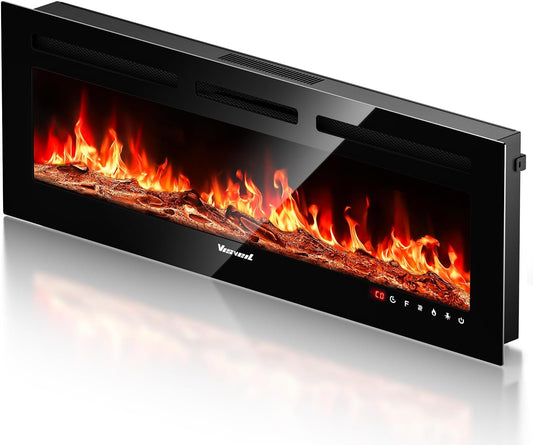 Chimenea eléctrica, calentador eléctrico de llama realista, juego de troncos,...